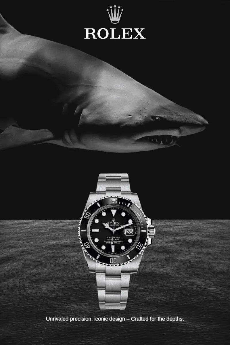 Black Rolex Submariner, Shark GMT Master II & Sea | PosterFire.com